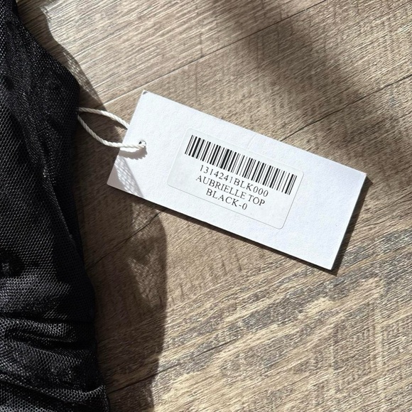 Reformation Black Sheer Ruched Top - Picture 3 of 7